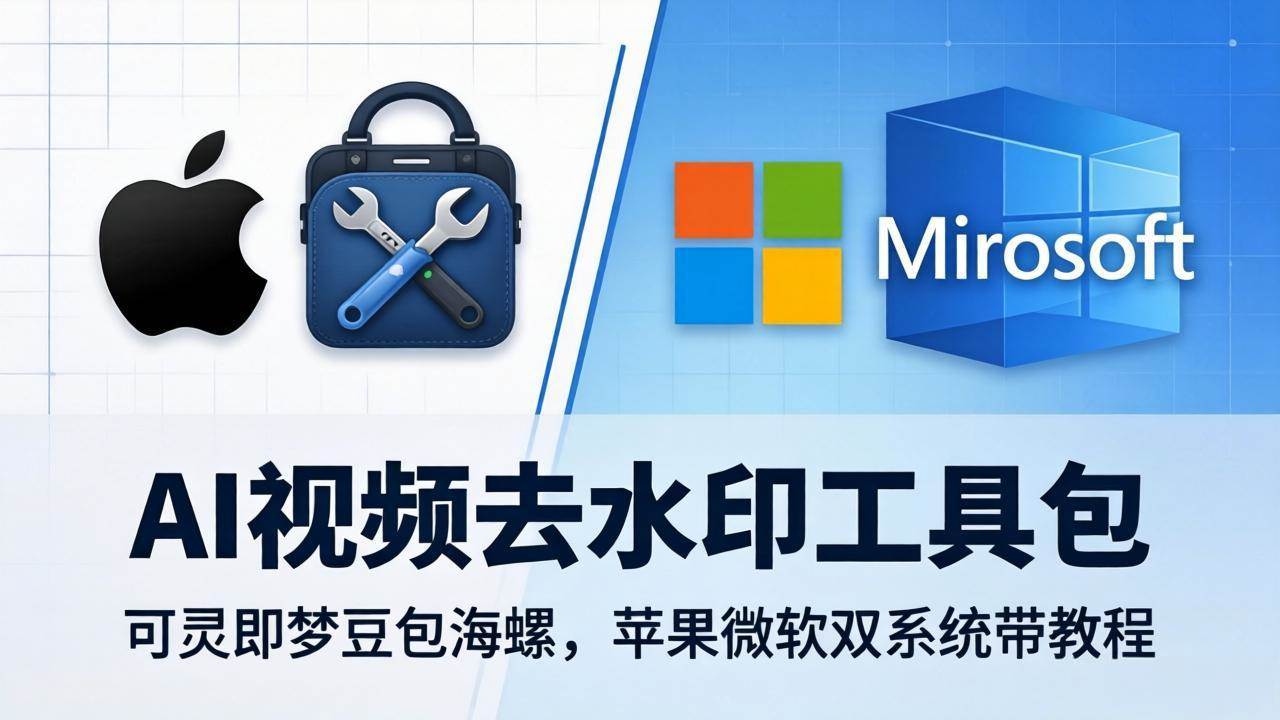 （18073期）AI视频去水印工具包：可灵即梦豆包海螺，苹果微软双系统带教程-Scorpio丨网创