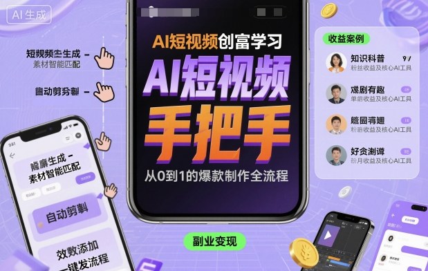AI短视频创富学习，手把手教会你制作AI短视频-Scorpio丨网创