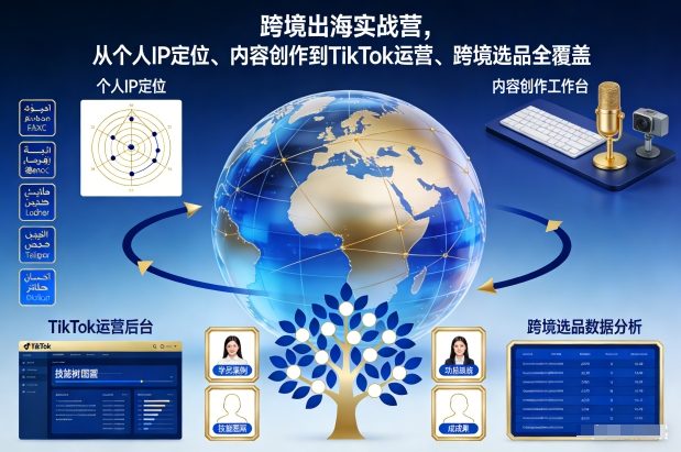 跨境出海实战营，从个人IP定位、内容创作到TikTok运营、跨境选品全覆盖-Scorpio丨网创