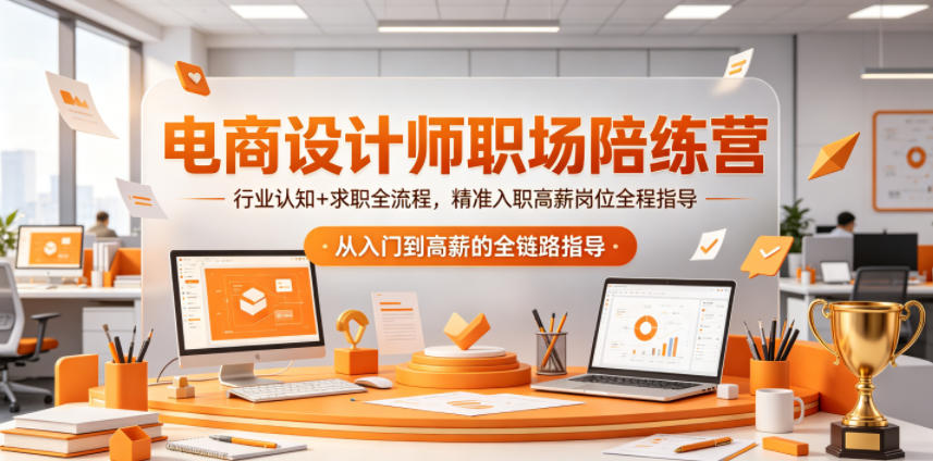 电商设计师职场陪练营,行业认知+求职全流程,精准入职高薪岗位全程指导-Scorpio丨网创