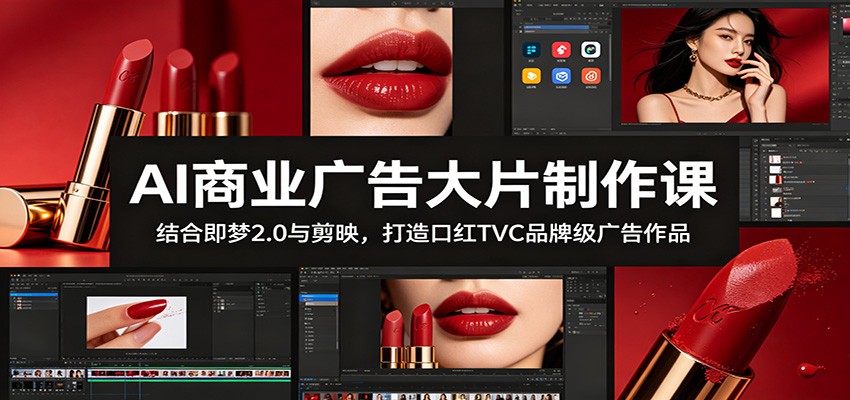 AI商业广告大片制作课：结合即梦2.0与剪映，打造口红TVC品牌级广告作品-Scorpio丨网创