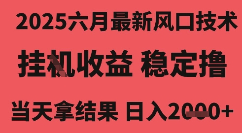 2025六月最新风口技术，无人挂G撸礼物，长期稳定 一个小时收益2k+，小白当天拿结果【揭秘】-Scorpio丨网创