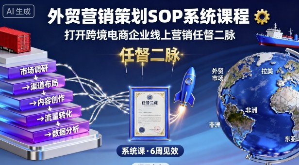 外贸营销策划SOP系统课程，打开跨境电商企业线上营销任督二脉-Scorpio丨网创
