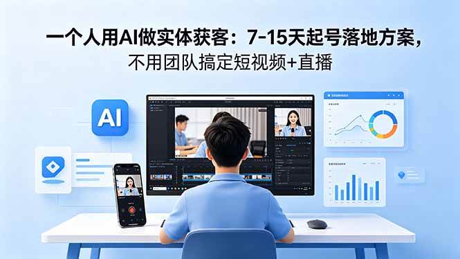 （18432期）一个人用AI做实体获客：7-15天起号落地方案，不用团队搞定短视频+直播-Scorpio丨网创