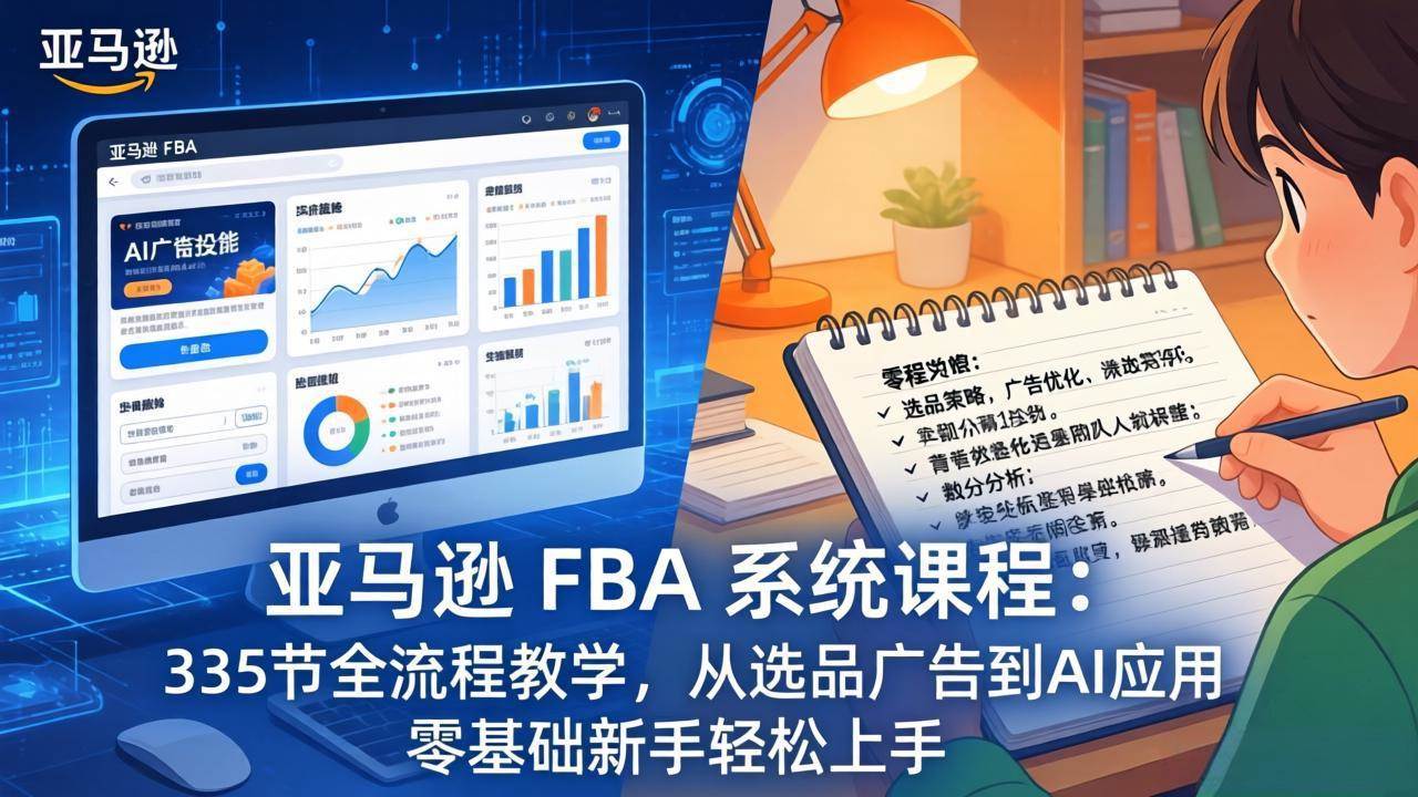 （17744期）亚马逊 FBA 系统课程（更新26年3月）335节全流程教学，从选品广告到AI应用，零基础新手轻松上手-Scorpio丨网创