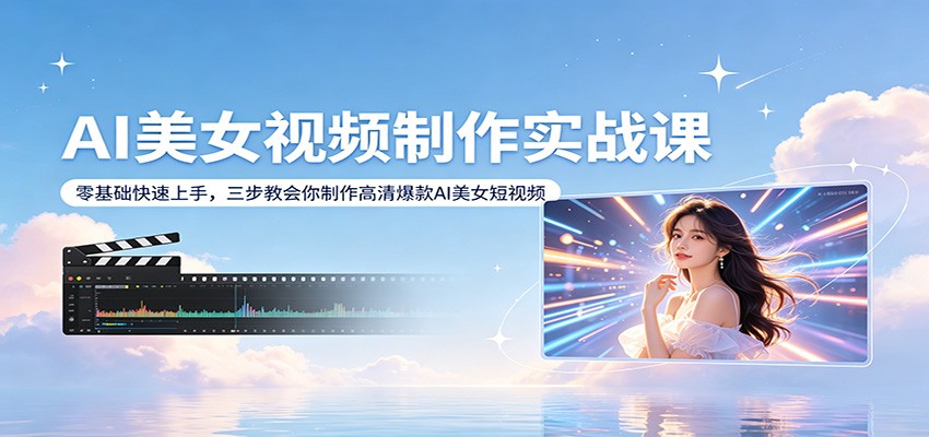 AI美女视频制作实战课：零基础快速上手，三步教会你制作高清爆款AI美女短视频-Scorpio丨网创