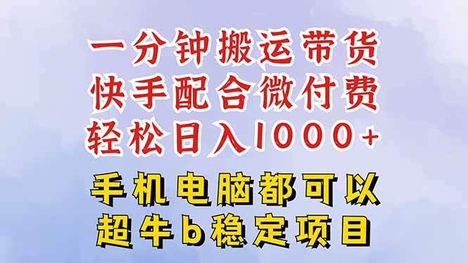 (16285期)快手黑科技一分钟搬运带货,一刀不剪过原创,微付费投流玩法,轻松日入…-Scorpio丨网创