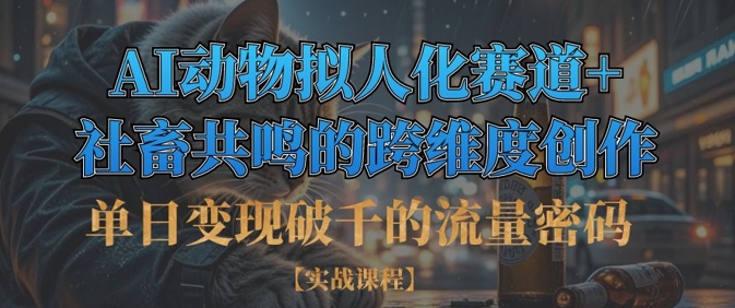 单日变现破千的流量密码，AI动物拟人化赛道+社畜共鸣的跨维度创作-Scorpio丨网创