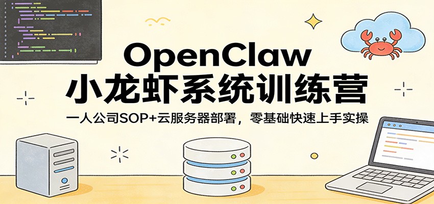 OpenClaw小龙虾系统训练营：一人公司SOP，云服务器部署，零基础快速上手实操-Scorpio丨网创
