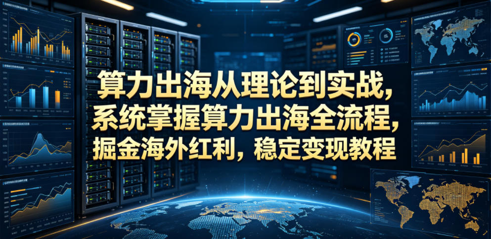 算力出海从理论到实战，系统掌握算力出海全流程，掘金海外红利，稳定变现教程-Scorpio丨网创