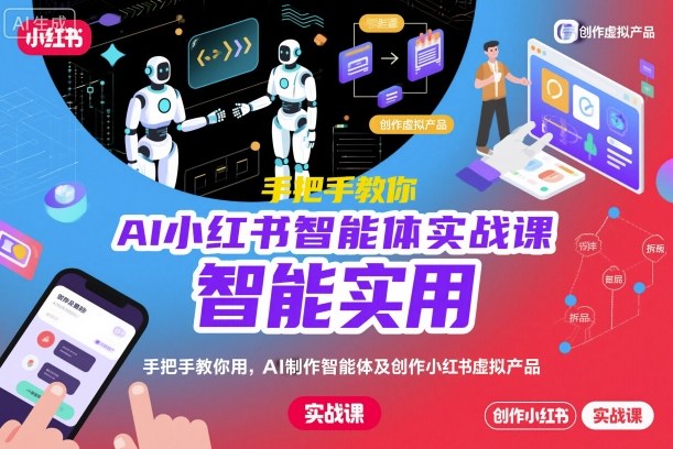 AI小红书智能体实战课,手把手教你用AI制作智能体及创作小红书虚拟产品,提效+内容商业化-Scorpio丨网创