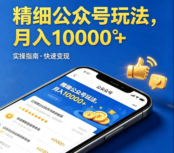 精细化公众号玩法，我们给你提供文章，你来负责发布，收益可观，月入1W+【揭秘】-Scorpio丨网创