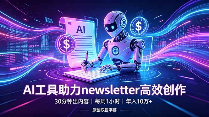 （18279期）做newsletter怕费时间？AI工具帮你30分钟出内容，每周1小时，年入10万+【原创双语字幕】-Scorpio丨网创