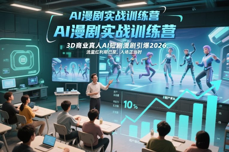 AI漫剧实战训练营，3D商业真人AI短剧漫剧引爆2026，流量红利期已至，入场正当时-Scorpio丨网创