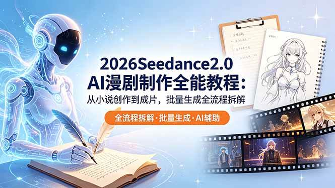 (18537期)2026Seedance2.0 AI制作全能教程:从小说创作到成片,批量生成全流程拆解-Scorpio丨网创