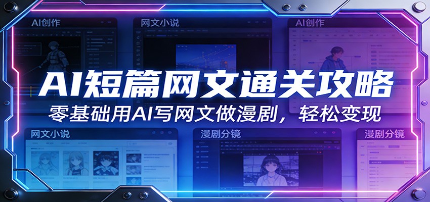 AI短篇网文通关攻略：零基础用AI写网文做漫剧，轻松变现-Scorpio丨网创