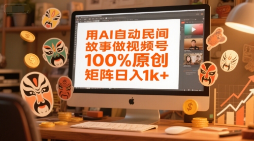用AI自动民间故事做视频号,100%原创,矩阵日入1k+-Scorpio丨网创