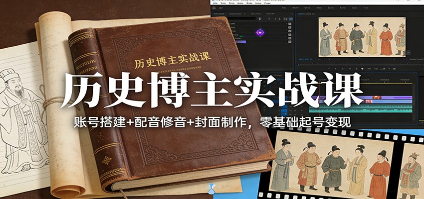历史博主实战课：账号搭建+配音修音+封面制作，零基础起号变现-Scorpio丨网创