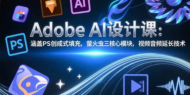 (15469期)Adobe AI设计课:涵盖PS创成式填充,萤火虫三核心模块,视频音频延长技术-Scorpio丨网创