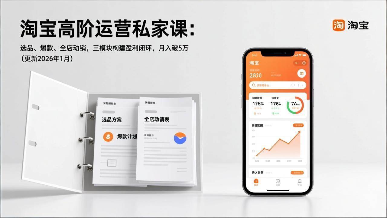 （17280期）淘宝高阶运营私家课：选品、爆款、全店动销，三模块构建盈利闭环，月入破5万（更新26年1月）-Scorpio丨网创