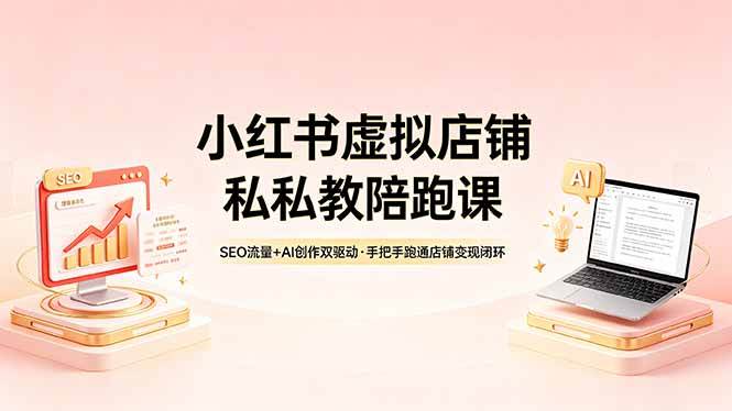 （18248期）小红书虚拟店铺私教陪跑课，SEO流量+AI创作双驱动，手把手跑通店铺变现闭环-Scorpio丨网创