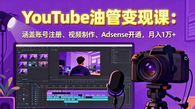 (15987期)2025YouTube油管变现课:涵盖账号注册、视频制作、Adsense开通,月入1万+-Scorpio丨网创