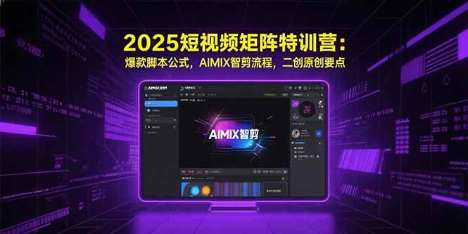 (15475期)2025短视频矩阵特训营:爆款脚本公式,AIMIX智剪流程,二创原创要点-Scorpio丨网创