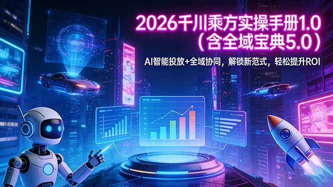 （17625期）2026 千川乘方实操手册 1.0（含全域宝典 5.0）AI 智能投放+全域协同，解锁新范式，轻松提升ROI-Scorpio丨网创