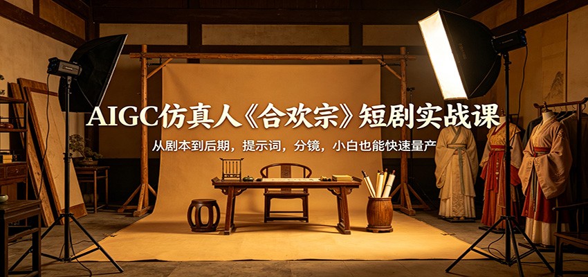 AIGC仿真人《合欢宗》短剧实战课：从剧本到后期，提示词，分镜，小白也能快速量产-Scorpio丨网创
