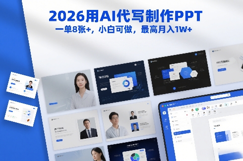 2026用AI代写制作PPT,一单8张+,小白可做,最高月入1W+-Scorpio丨网创