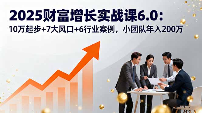 2025财富增长实战课6.0:10万起步+7大风口+6行业案例,小团队年入200万-Scorpio丨网创