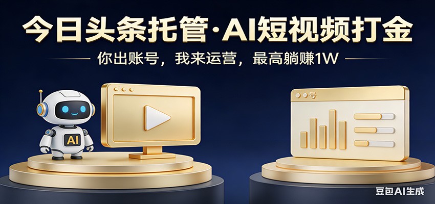 头条号AI托管，我提供作品，你提供账号，每天5分钟发布，小白躺赚3000+-Scorpio丨网创