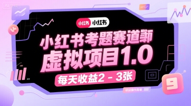 小红书考题赛道虚拟项目1.0,项目操作简单,每天收益2-3张-Scorpio丨网创