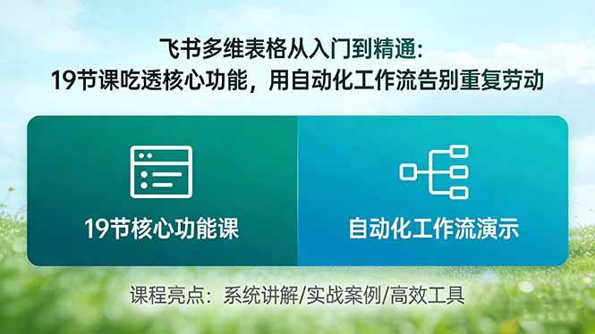 （17634期）飞书多维表格从入门到精通：19节课吃透核心功能，用自动化工作流告别重复劳动-Scorpio丨网创