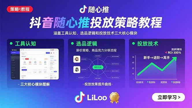 (15828期)抖音随心推投放策略教程:涵盖工具认知、选品逻辑和投放技术三大核心模块-Scorpio丨网创