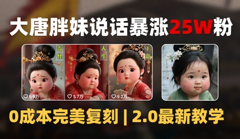 AI大唐胖贵妃说话2.0，40条视频暴涨40w粉，附独家变现攻略-Scorpio丨网创