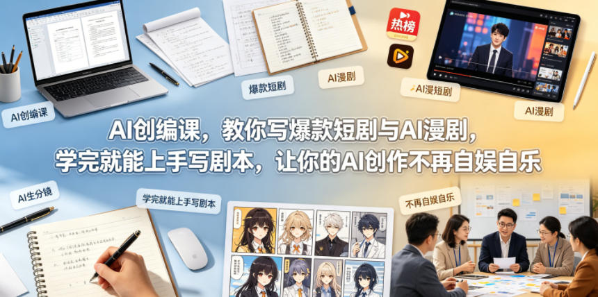 AI创编课，教你写爆款短剧与AI漫剧，学完就能上手写剧本，让你的AI创作不再自娱自乐-Scorpio丨网创
