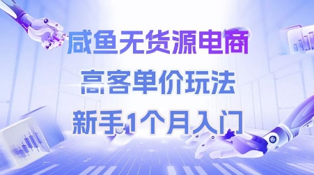 咸鱼无货源电商，高客单价玩法，新手1个月入门-Scorpio丨网创