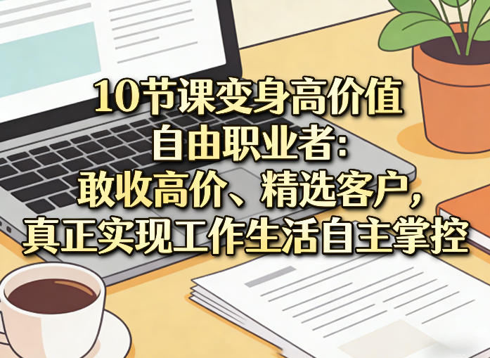 10节课变身高价值自由职业者：敢收高价、精选客户，真正实现工作生活自主掌控-Scorpio丨网创