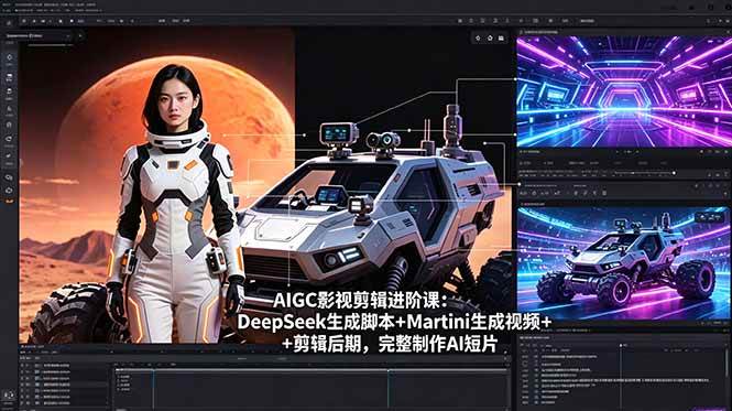 （18475期）AIGC影视剪辑进阶课：DeepSeek生成脚本+Martini生成视频+剪辑后期，完整制作AI短片-Scorpio丨网创