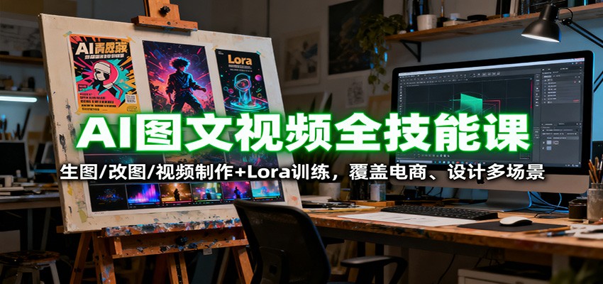 AI图文视频全技能课:生图/改图/视频制作+Lora训练,覆盖电商 、设计多场景-Scorpio丨网创