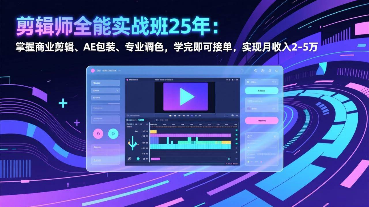 （17294期）剪辑师全能实战班25年：掌握商业剪辑、AE包装、专业调色，学完即可接单，实现月收入2-5万-Scorpio丨网创