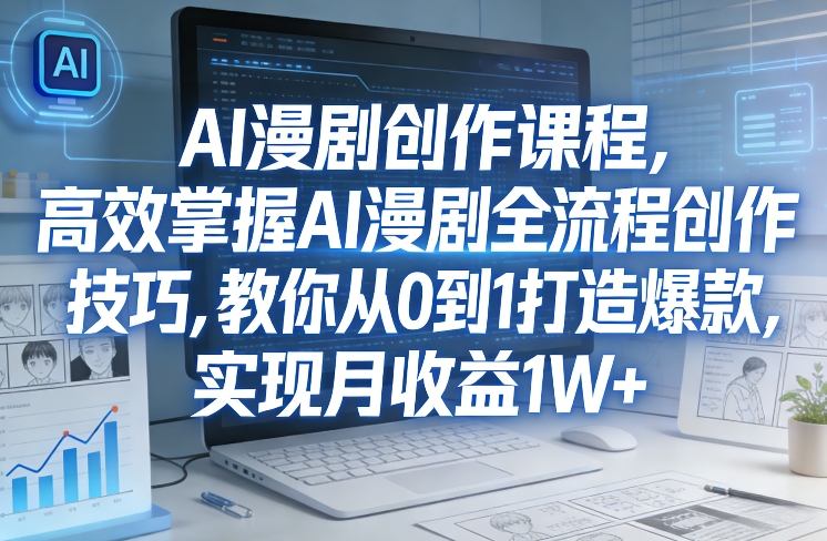 某社群AI漫剧创作课程,高效掌握AI漫剧全流程创作技巧,教你从0到1打造爆款,实现月收益1W+-Scorpio丨网创