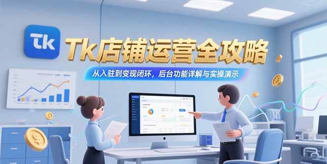 (15345期)Tk店铺运营全攻略,从入驻到变现闭环,后台功能详解与实操演示-Scorpio丨网创