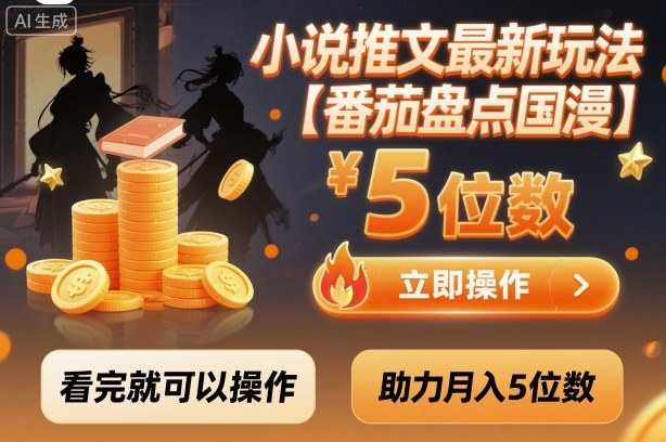 小说推文最新玩法,助力月入5位数【番茄盘点国漫】玩法,看完就可以操作-Scorpio丨网创