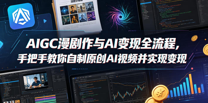 AIGC漫剧创作与AI变现全流程，手把手教你自制原创AI视频并实现变现-Scorpio丨网创
