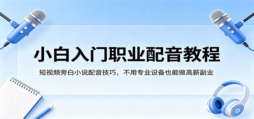 小白入门职业配音教程，短视频旁白小说配音技巧，不用专业设备也能做高薪副业-Scorpio丨网创
