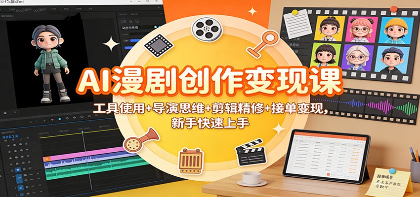 AI漫剧创作变现课:工具使用+导演思维+剪辑精修+接单变现,新手快速上手-Scorpio丨网创
