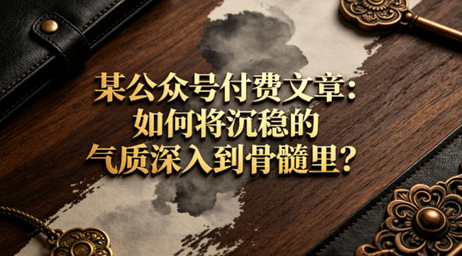 某公众号付费文章：如何将沉稳的气质深入到骨髓里？-Scorpio丨网创