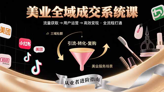 美业全域成交系统课程:帮助美业从业者打通从流量获取到高效变现全流程-Scorpio丨网创